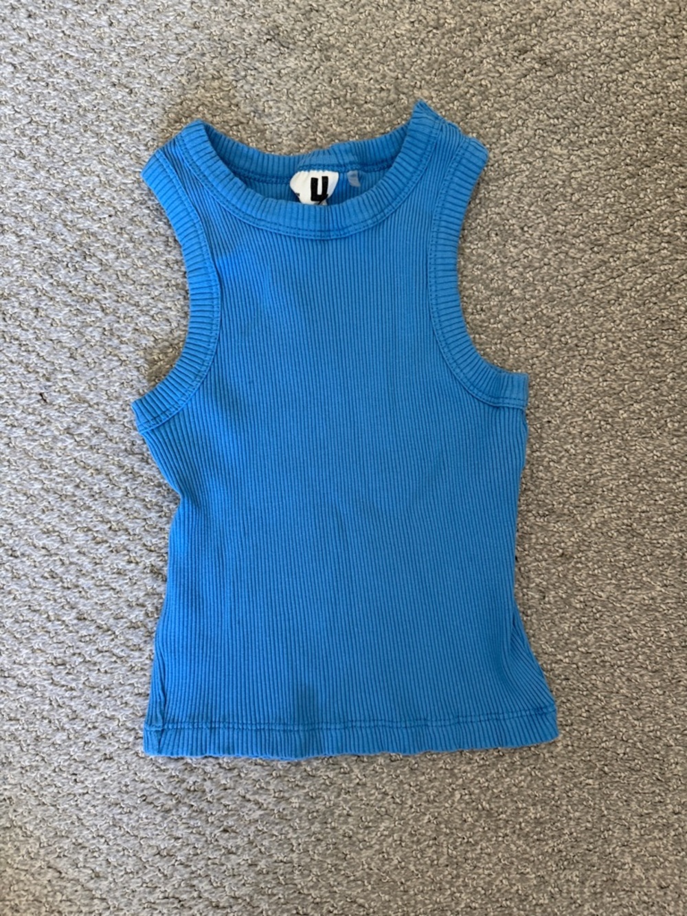 Cotton On Girls Bright Blue Ribbed Tank Top